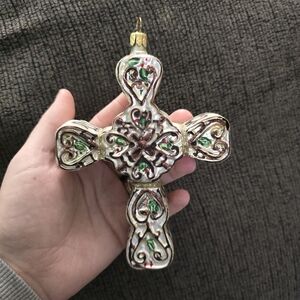 Vintage Poland Irish Cross Puffy Christmas ORNAMENT